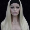 Pruik met rekbare hoofdband, lang 45cm, blond - Afbeelding 5
