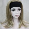 Kwaliteitspruik met Ingewerkte Elastische Hoofdband kleur mixed donker blond+licht blonde - Afbeelding 5