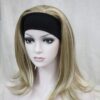 Pruik met hoofdband/haarband, lang, mixed kleuren donker met licht blond
