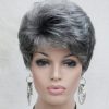 Pruik Kort mix kleur met grijze tint- grijs- Trendy kapsel - Afbeelding 5