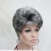 Pruik Kort mix kleur met grijze tint- grijs- Trendy kapsel - Afbeelding 4