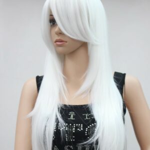Pruik COSPLAY WIT- Licht golvend, Pure white wig  (6224-1001)
