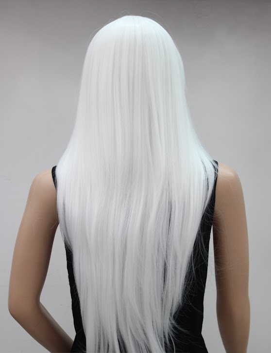 Pruik COSPLAY WIT- Licht golvend, Pure white wig  (6224-1001)