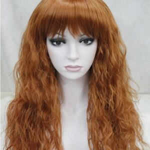 Pruik Lang (65-70cm) permanent Krullend Ginger rood