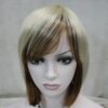 Pruik zwart - kort - Blond licht bruin duo kleur - Afbeelding 2