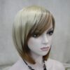Pruik zwart - kort - Blond licht bruin duo kleur